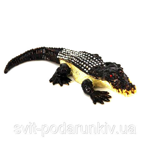 Скринька зі стразами статуетка крокодила QF1954, фото 1