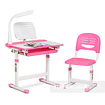 Дитяча парта з настільною лампою і пеналом + стільчик FunDesk Cantare Pink рожевий для дівчинки школярки першокласника, фото 4