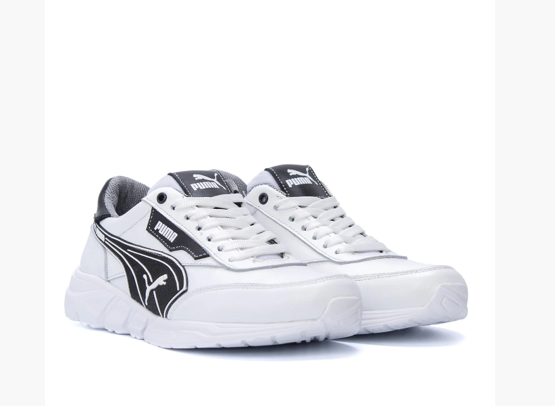 Мужские кожаные кроссовки Puma white белые