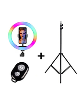 Кільцева лампа. LED Лампа RGB Ring Light 26 див. Кільцева РДБ лампа 26 див. Кільцева лампа зі штативом.