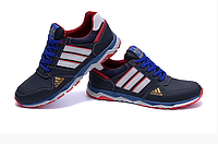 Мужские кожаные кроссовки Adidas Tech Flex blue синие