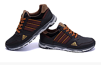 Мужские кожаные кроссовки Adidas Tech Flex brown коричневые