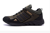 Мужские кожаные кроссовки Adidas Terrex green зеленые