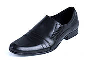 Мужские кожаные туфли AVA De Lux черные без шнуровки