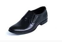 Мужские кожаные туфли AVA De Lux черные без шнурков