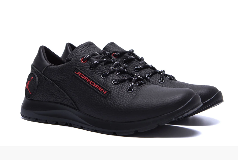 Чоловічі шкіряні кросівки Jordan Red Style, фото 1