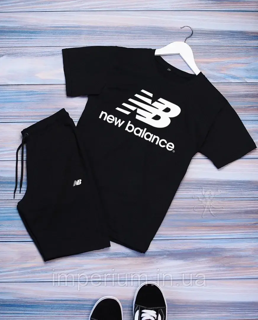 Спортивний літній стильний костюм new balance | комплект футболка та шорти | різні кольори