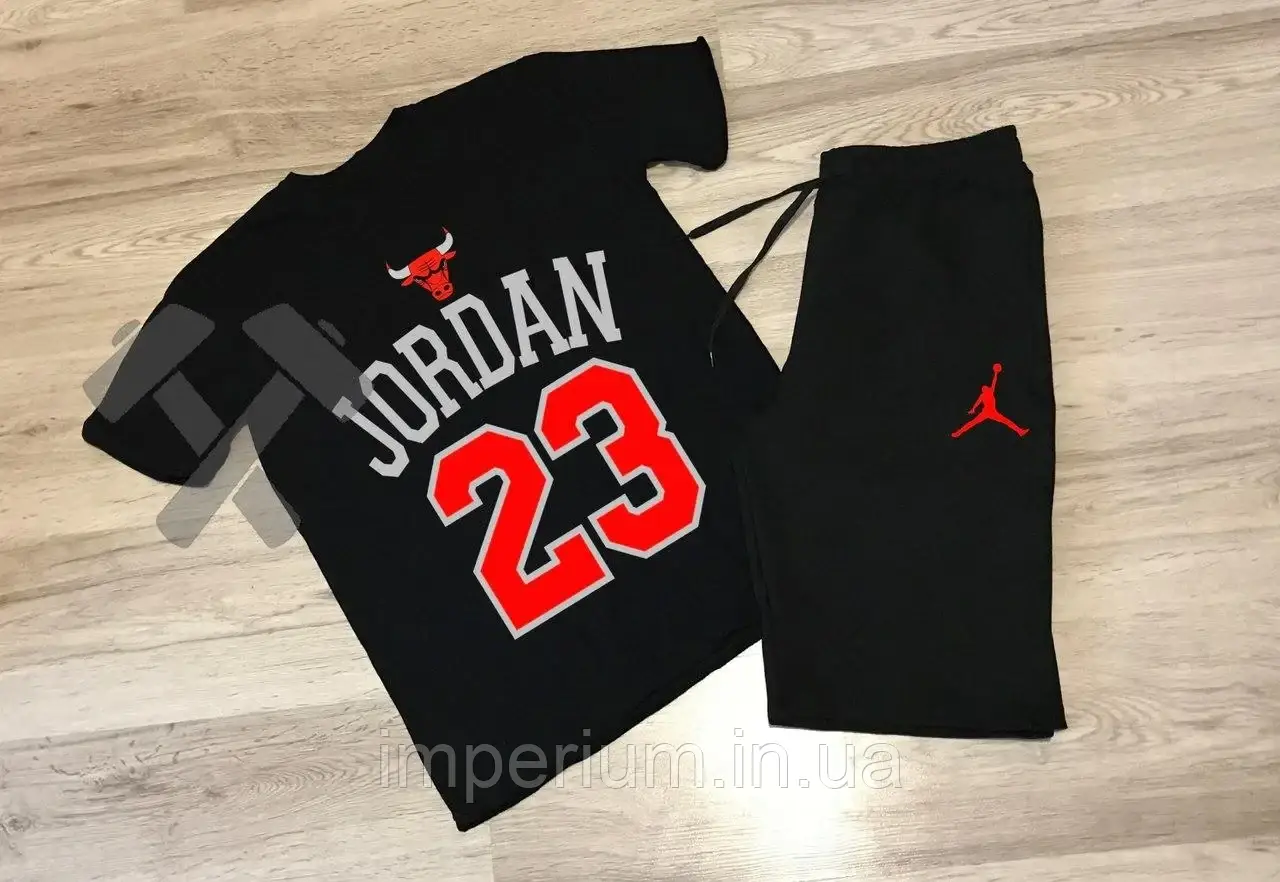 Спортивний літній костюм chicago bulls jordan 23 | комплект футболка та шорти джордан