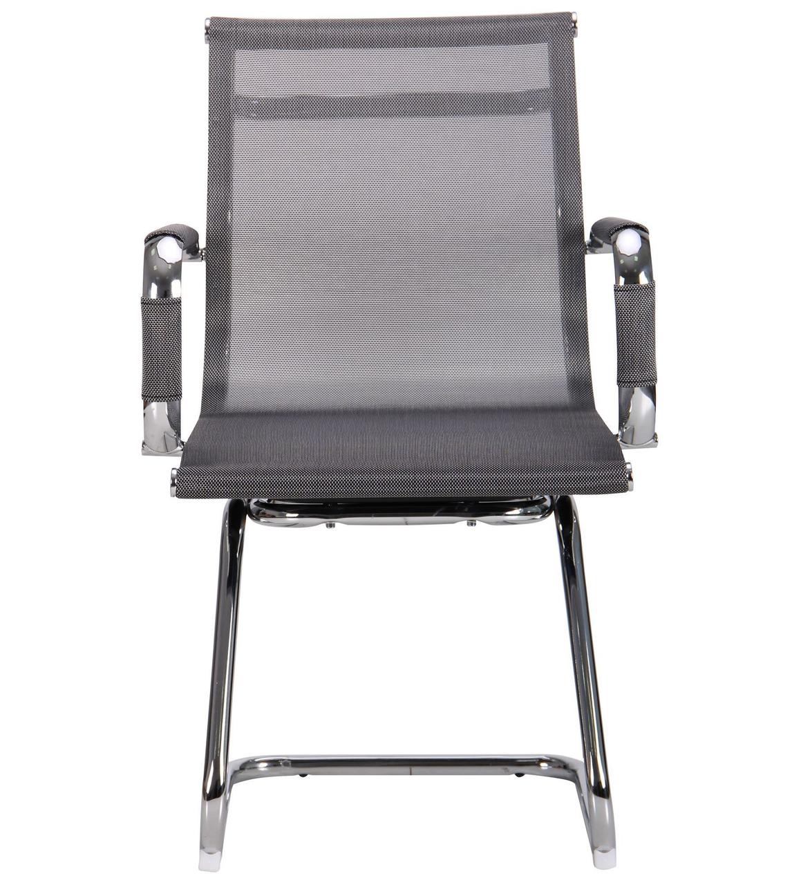 Кресло конференц на полозьях серое Slim Net CF (XH-633C) сетка, хром AMF - фото 4 - id-p1580720747