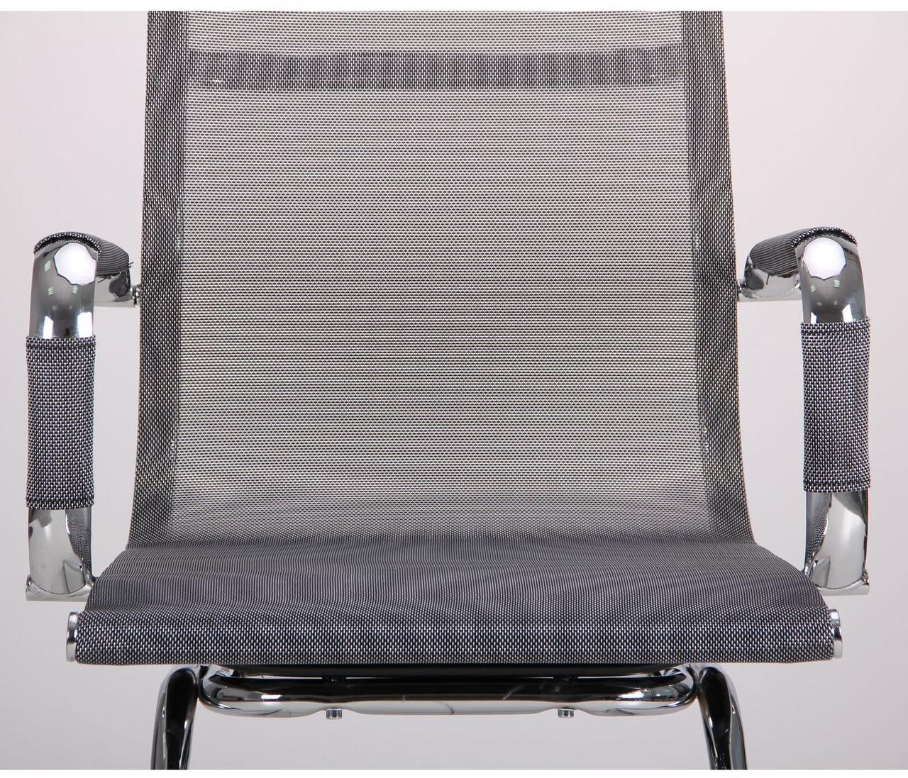 Кресло конференц на полозьях серое Slim Net CF (XH-633C) сетка, хром AMF - фото 8 - id-p1580720747