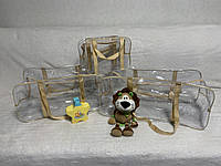 Сумки в пологовий будинок прозорі S+L+XL бежеві, Набори до пологового будинку