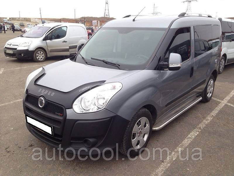 Бічні пороги (площа, сходинка) Premium Fiat Doblo nuovo 2010+ неіржавка сталь