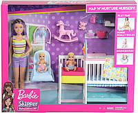 Игровой набор Бабри Скиппер няня Детская комната Barbie Nursery Playset GFL38