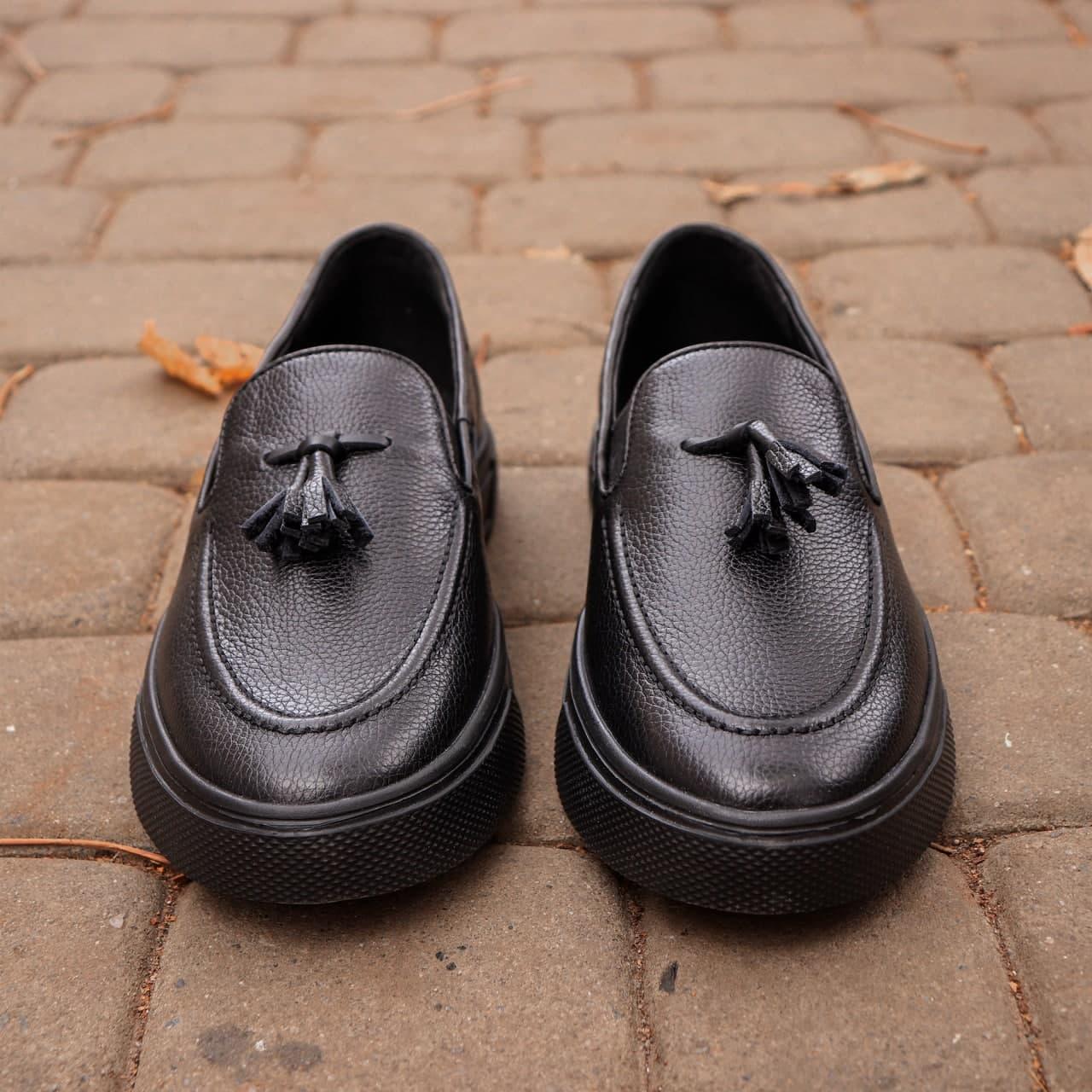 Чорні туфлі без каблука Ed-Ge 471! Практичні та зручні чоловічі лофери