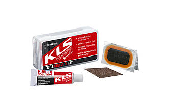 Набір для заклеювання камери KLS Repair kit клей / патчі / наждак / пластиковий бокс