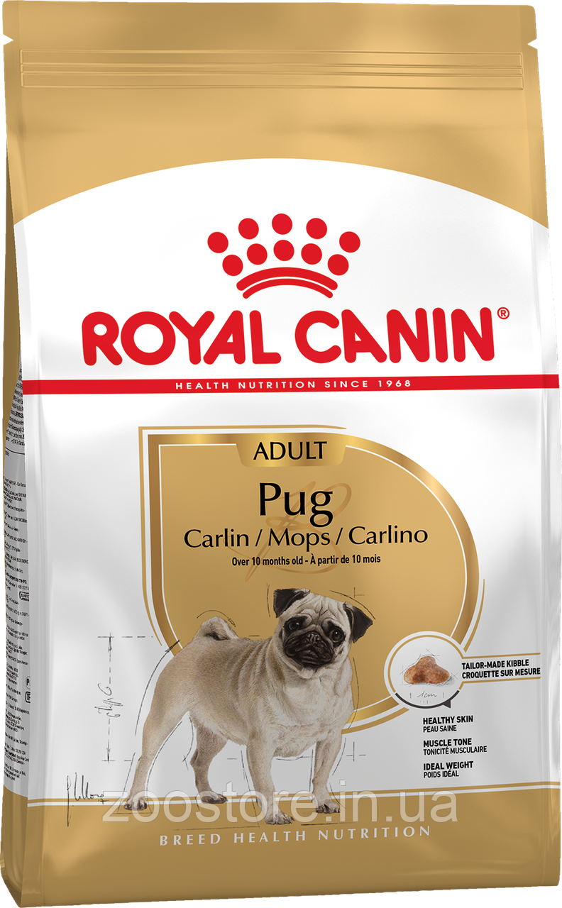 Корм сухий Royal Canin для дорослих собак породи мопс Pug Adult 1,5 kg