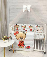 Набор постельного белья в детскую кроватку Косичка: бортики, одеяло, косичка, конверт на выписку