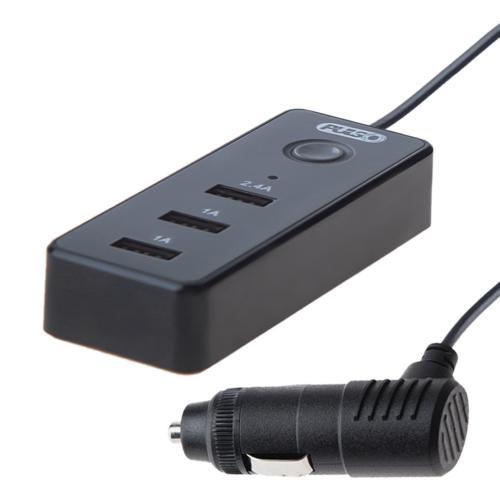 Автомобільний зарядний пристрій PULSO C-4416 3USB (12/24V - 5V 2,4 А + 2х1А) кабель 1м (C-4416), фото 1