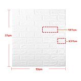 Декоративна 3D панель самоклейка під цеглу Помаранчевий 700х770х5мм (007-5), фото 4