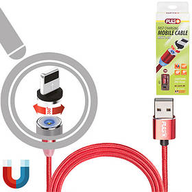 Кабель магнітний PULSO USB — Lightning 2,4 А, 1 m, red (тільки заряджання) (MC-2301L RD)