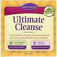 Nature's Secret, Ultimate Cleanse, состоящая из 2 частей программа для всего тела, 2 флакона по 120 таблеток в