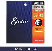 Струны Elixir НИКЕЛЕВЫЕ для электрогитары 009-042 super light 12002