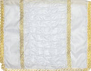 Покривало ритуальне шовкове , середина драпірована, бока рівні , мереживо золото