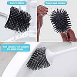 Йоржик для унітазу силіконовий підлоговий зі знімною основою, що миється, ECOCO чорний (ЕО-27613), фото 5