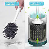 Йоржик для унітазу силіконовий підлоговий зі знімною основою, що миється, ECOCO чорний (ЕО-27613), фото 6