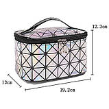 Косметичка/сумка для косметики з тримачем для пензлів Chameleon срібляста (СN-26907), фото 2