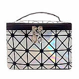 Косметичка/сумка для косметики з тримачем для пензлів Chameleon срібляста (СN-26907), фото 3