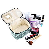 Косметичка/сумка для косметики з тримачем для пензлів Chameleon срібляста (СN-26907), фото 5