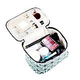 Косметичка/сумка для косметики з тримачем для пензлів Chameleon срібляста (СN-26907), фото 6