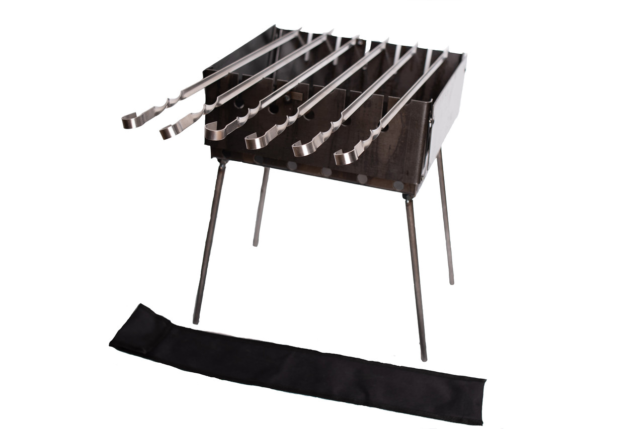 Мангал-валіза + 6 шт. шампурів у чохлі MD-6T+S-20CH, фото 1