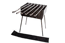 Мангал-валіза + 6 шт. шампурів у чохлі MD-6T+S-20CH