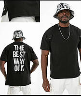 Мужская футболка The best way out D10447 черная