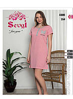 Ночная женская сорочка с пуговицами размер M-XL (4цв) "DONELLA" купить недорого от прямого поставщика