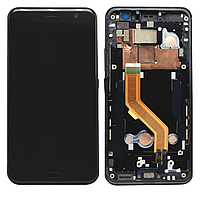 Дисплей (екран) для HTC U11 + тачскрін, чорний, з передньою панеллю, Brilliant Black, оригінал (Китай) з