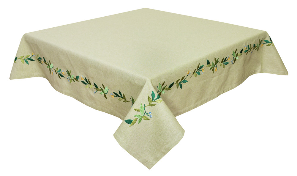 Вишитий набір скатертина 130x140 см.та 4 серветки 40x40 см., фото 1