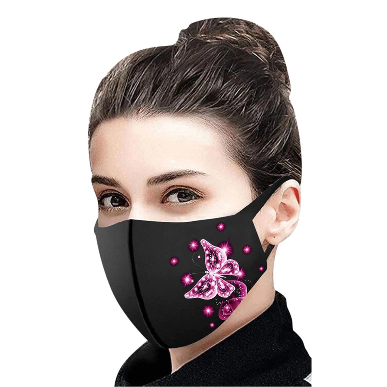 Тканинна маска для обличчя з красивим принтом, що миються, багаторазова маска, легко дихати в ній