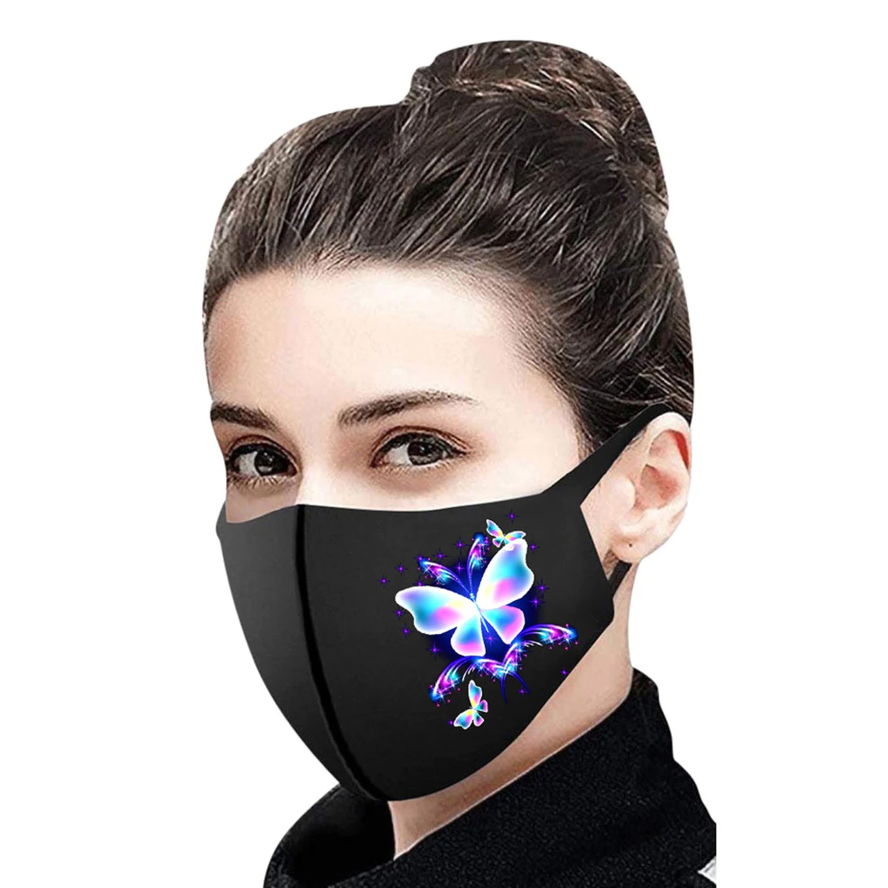 Тканинна маска для обличчя з красивим принтом, що миються, багаторазова маска, легко дихати в ній, фото 1