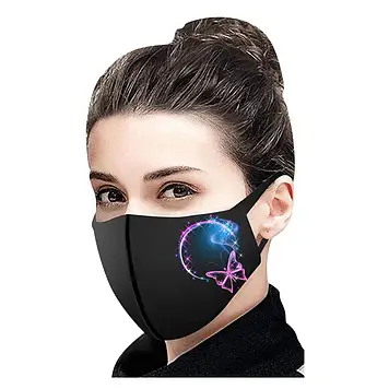Тканинна маска для обличчя з красивим принтом, що миються, багаторазова маска, легко дихати в ній