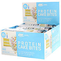 Optimum Nutrition, Protein Cake Bites, Торт на день рождения, 9 батончиков, 2,22 унции (63 г) каждый Киев