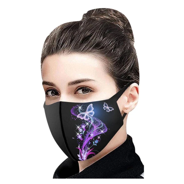 Тканинна маска для обличчя з красивим принтом, що миються, багаторазова маска, легко дихати в ній yesn