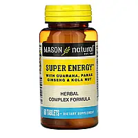 Mason Natural, Super Energy с гуараной, женьшенем и кольским орехом, 60 таблеток Киев