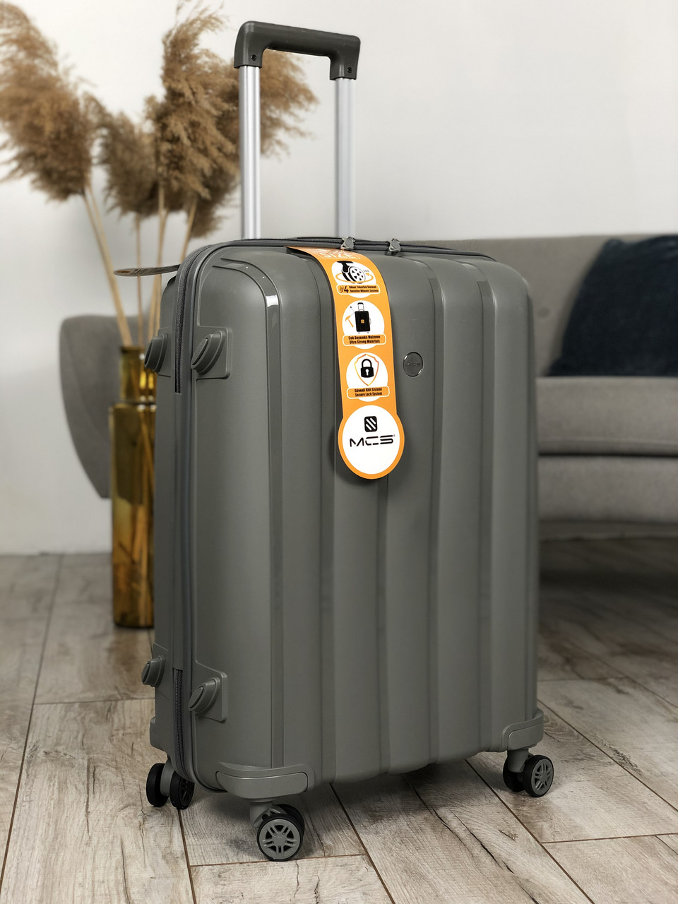 Валіза дорожня на 4 колесах MCS 305 Середня (М) Сіра, фото 1