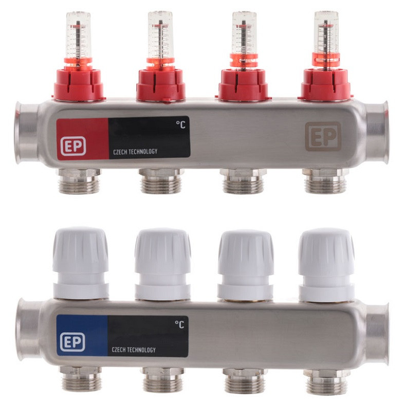 Колекторний блок із розxодомірами EUROPRODUCT 1"x4