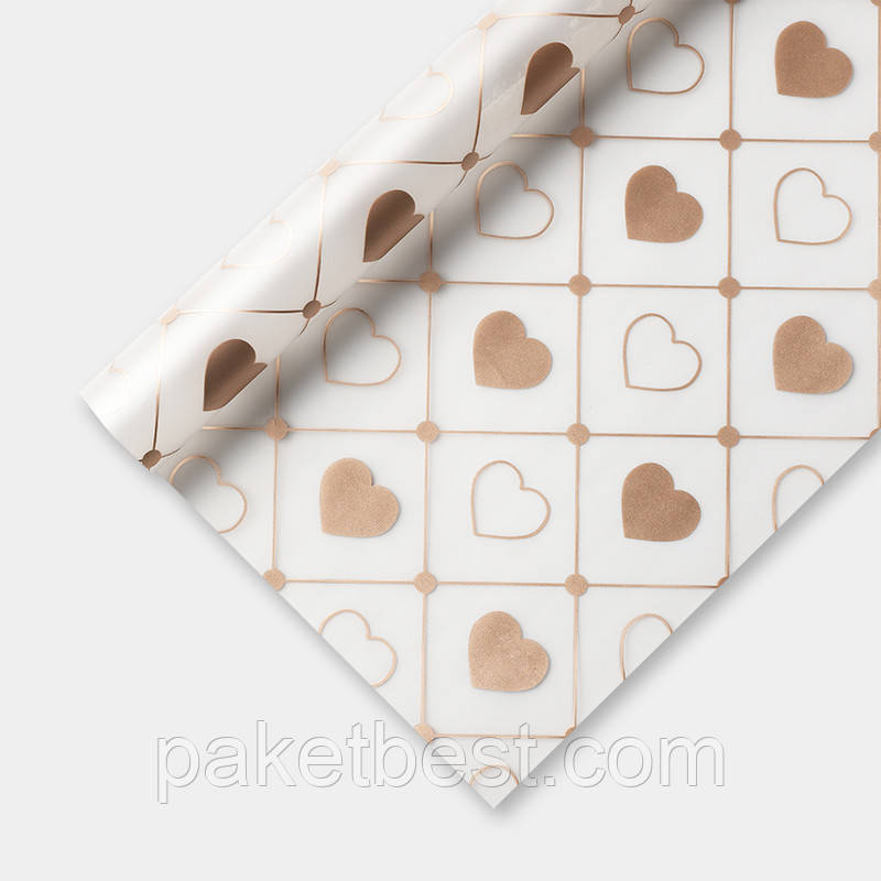 Калька для цветов ( 58х58 см) 20 штук Сердечки