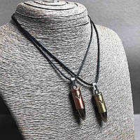 Парні кулони Куля золотистий і бронзовий метал 45х10мм + - L-45-50см купити біжутерію дешево оптом в інтернеті