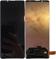Дисплей модуль тачскрин Sony Xperia 1 III XQ-C72 черный OLED оригинал переклеенное стекло